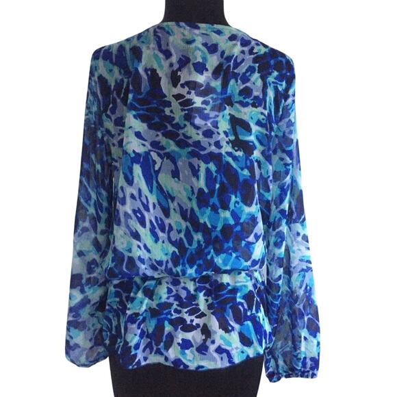Cache Blue Elaborate Embellished Peasant Boho Top + Belt Sheer Illusion $138 NWT - Picture 4 of 4